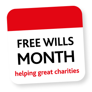 Logo of Free Wills Month, with the tagline "Helping great charities". Link takes you to our full write-up on Free Wills Month in our guide to cheap and free wills.