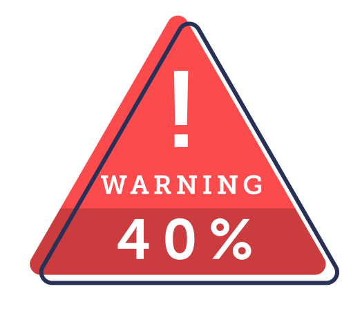 Red warning triangle with "40%" written on it in white text. Link takes you to our Cut overdraft charges guide.