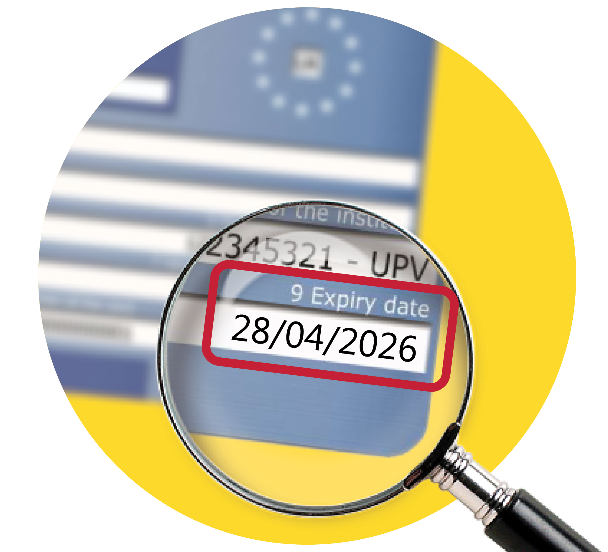 An image of a GHIC, with its out-of-date expiry date of 28/04/2026 circled. Image links to our Free GHIC and EHIC guide.