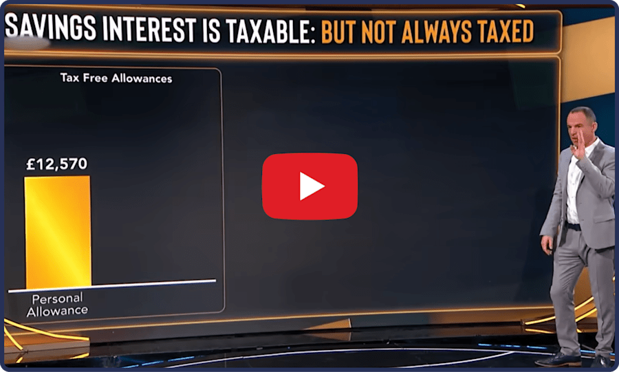 A still from Martin's ITV show about how most people miss out on using all four savings tax allowances. Link takes you to the video on YouTube.